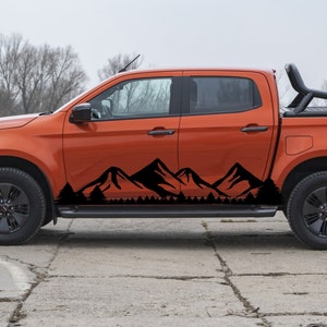 mountain decal for pickup truck rv or trailer, vinyl decals for trucks and campers