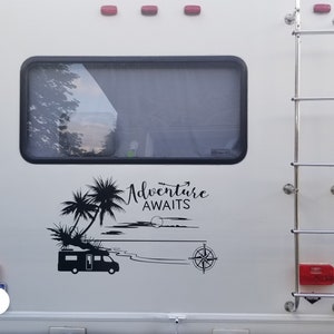 Adventure Awaits Rv Camper Decal Fifth Wheel Decal Vinyl Rv - Etsy