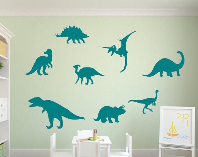 Dinosaur wall decals, dino decals, kids room decals, dinosaur wall decor, dinosaur wall art,