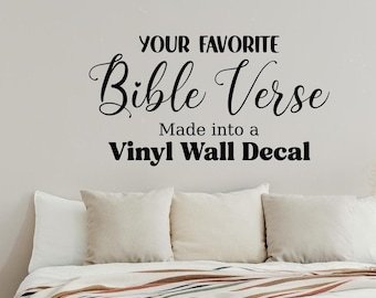 Custom Bible Verse Wall Decal, Personalized Christian Gift for Believers, Scripture Vinyl Decor for Prayer Room or Church