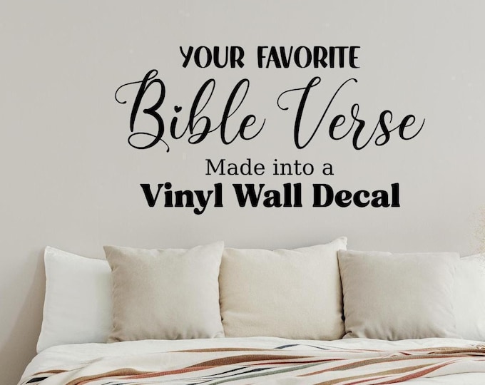 Custom Bible Verse Wall Decal, Personalized Christian Gift for Believers, Scripture Vinyl Decor for Prayer Room or Church