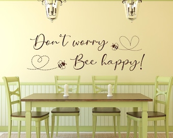 Bee Happy Wall Decal: Honey Bee Home Decor