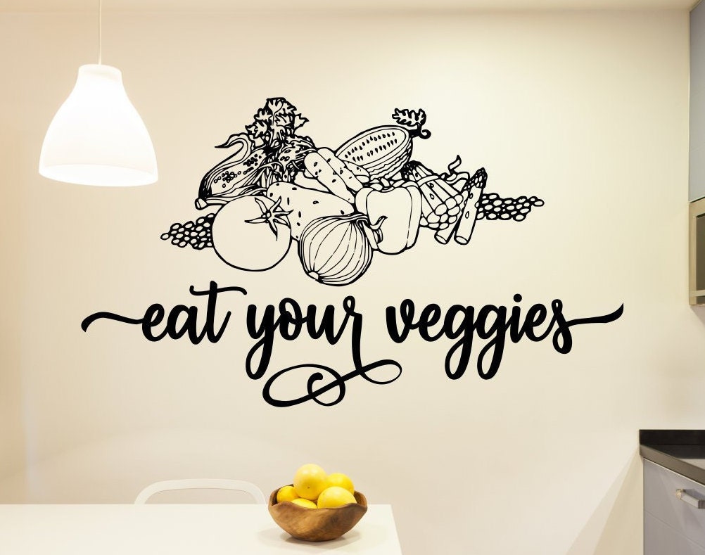 Eat your veggies kitchen wall decal vegetable wall decal Etsy