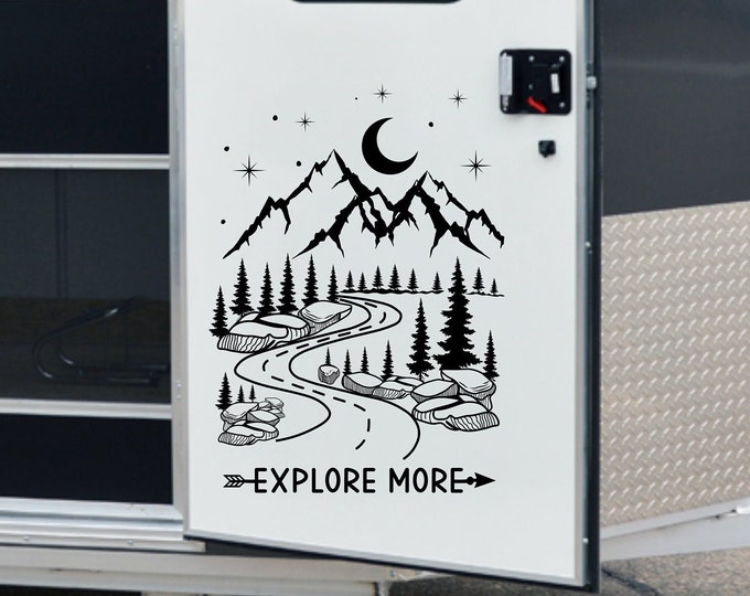 Explore More rv decal, adventure awaits, rv decor, rv decal, rv gifts, rv accessories, camper decal, happy campers