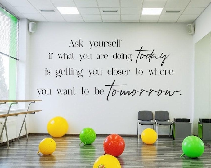 Gym Wall Decal, Motivational Fitness Quote Vinyl art | Mindset Success Saying | Multiple Sizes, Colors