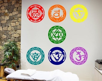 Chakra wall decals, Chakra art, Chakra decor, yoga wall decal, yoga studio decor