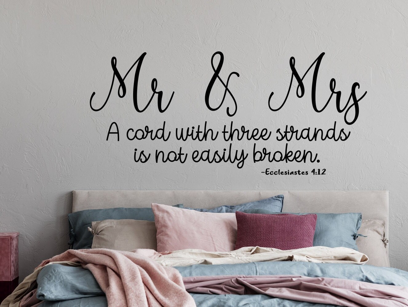 Wedding wall art, mr & mrs, mr and mrs, a cord of three strands bible