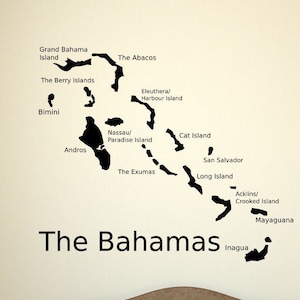 Der Bahamas-Wandaufkleber, Karte der Bahama-Inseln