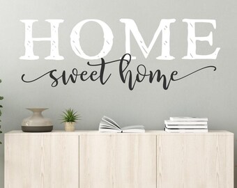 Farmhouse home sweet home wall decal - wall decor - home sweet home sign, home decor, new home gift, home sign