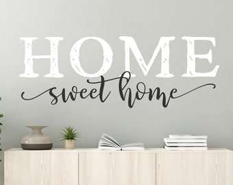 Farmhouse home sweet home wall decal - wall decor - home sweet home sign, home decor, new home gift, home sign