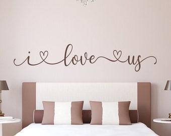 Bedroom decal, I love us, bedroom wall decal, romantic wall art, i love us decal, this is us, i love you, photo wall decal, love wall decor