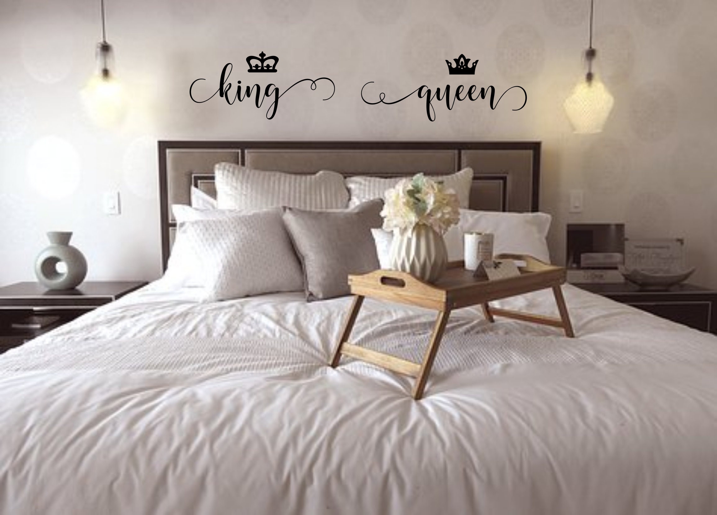 King And Queen Wall Decals Headboard Decal King Decal Queen