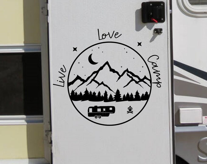 Live Love Camp Personalized rv decal, camper decor, motorhome decal, decal for RV