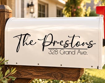 Mailbox Decal, Personalized Last Name Address Vinyl Sticker, Custom Sign - Numbers, Postbox Use