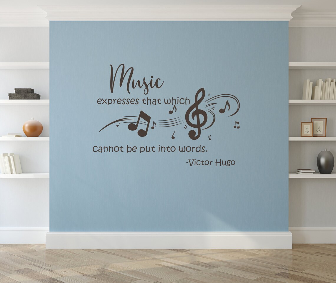 Music Quote Vinyl Lettering Wall Decal Music Teacher Gift | Etsy
