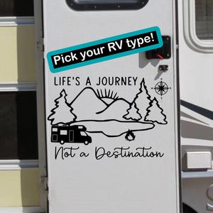 Life&#39;s a journey rv decal, rv gifts// decor for camper