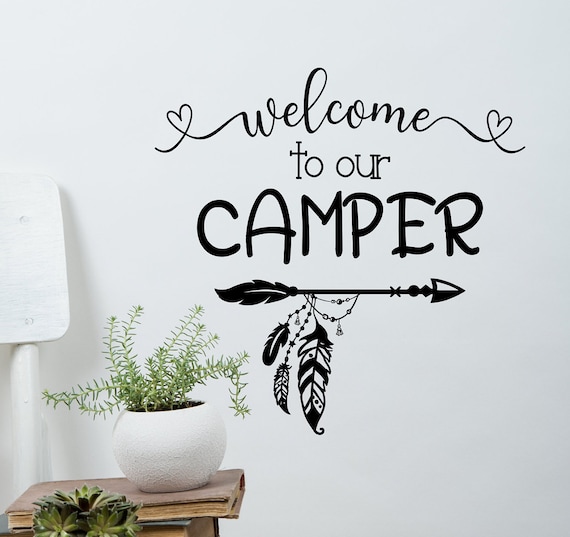 Camper Home Sweet Home Vinyl Letters Stickers RV Wall Quote Decals