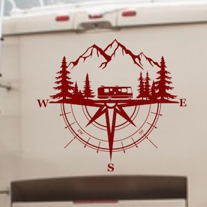 Mountain Compass RV Decal: Custom Camper Motorhome Decor