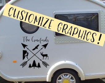 Custom RV Last Name Decal: Arrow Graphics, Personalized Camper Decor