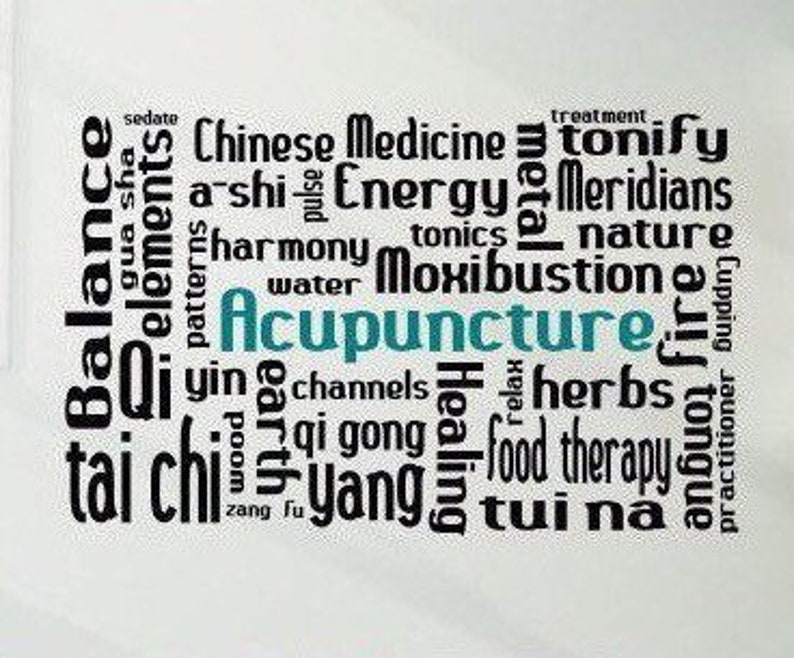 Acupuncture decal // acupuncturist gift, acupuncture wall decal, acupuncturist decor image 2
