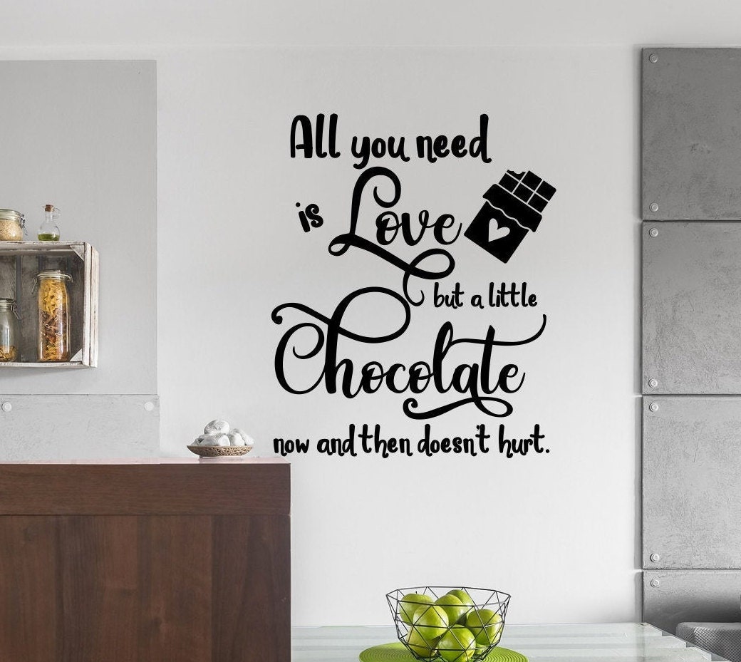 Kitchen Baking Wall Art Decor Vinyl Decal All You Need is Etsy