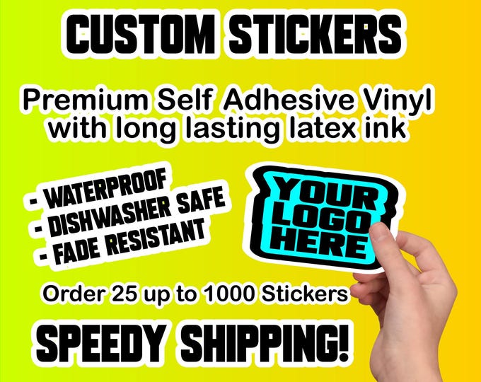 Custom logo stickers for business, custom stickers, color printed stickers, vinyl decals, custom die cut stickers, custom vinyl stickers