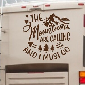 The Mountains Are Calling Vinyl Decal Rv Decal Wall Decal - Etsy