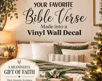 Custom Bible Verse Gift, Personalized Scripture Wall Decal, Christian Christmas Gift