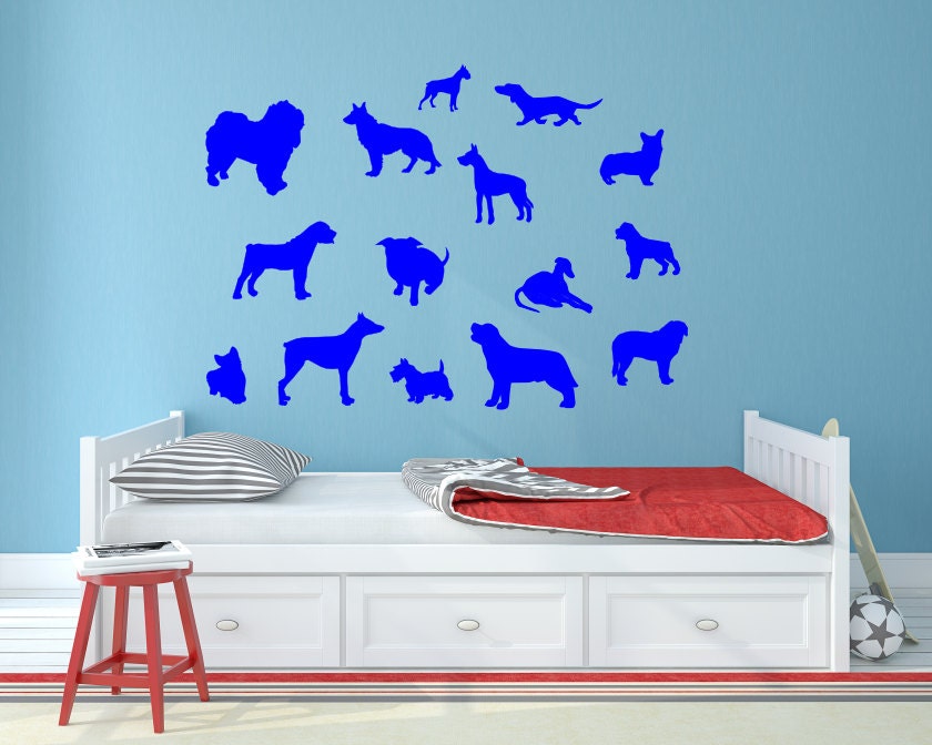 Dog silhouette decals// dog wall decals, veterinarian decal