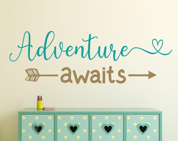 Adventure awaits nursery decal, kids adventure decal, nursery wall decal, baby room decal, wall decal nursery, adventure nursery