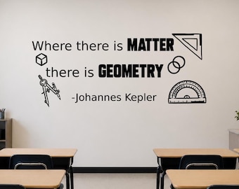 Johannes Kepler Quote Wall Decal | Geometry Math Classroom Decor | STEM Art
