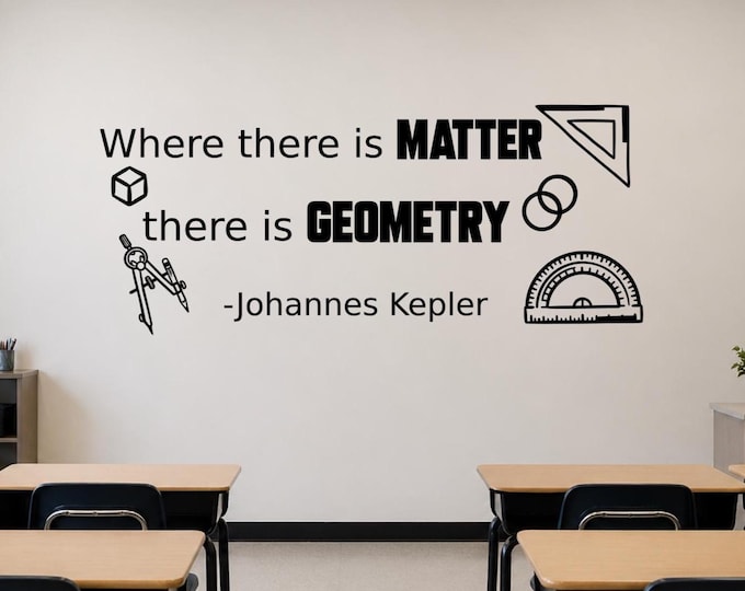 Johannes Kepler Quote Wall Decal | Geometry Math Classroom Decor | STEM Art