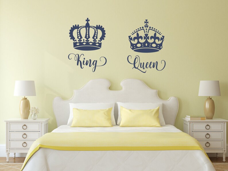 King and Queen Wall Decals // His Queen Her King // Master Etsy