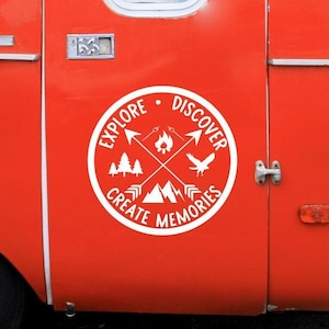 RV Camper Decal: Explore Discover Create Memories