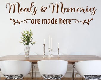 Meals and Memories Kitchen Wall Decal: Farmhouse Dining Room Decor