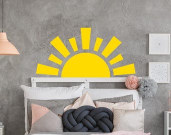 Yellow Sun Wall Decal: Boho Headboard Decor