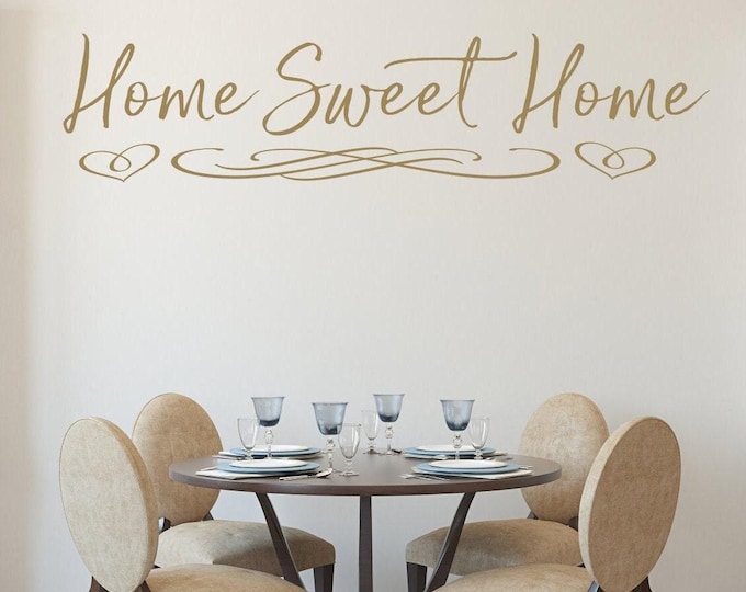 Home sweet home decal, Home sweet home wall decal - Home sweet home vinyl decal - Entryway decor - Entryway decal - Entryway vinyl decal