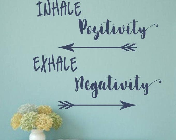 Inhale Exhale wall decal, breathe wall decal, yoga wall art