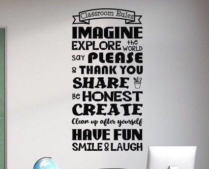 Classroom Rules Decal Classroom Wall Decal Classroom Decor