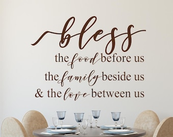 Kitchen Wall Decal - Farmhouse Kitchen Decor - Kitchen Signs - Bless this Food Wall Decal Before Us Vinyl Wall Decal - Kitchen Wall Art