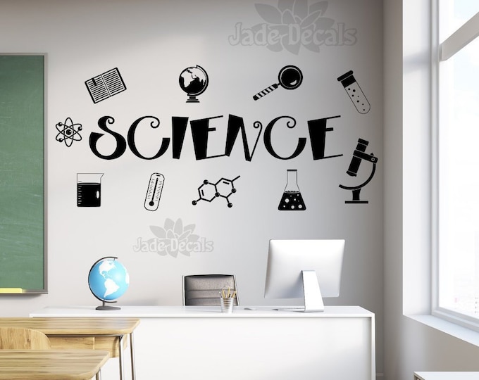 Science decal, Science wall decal, classroom wall decal, teacher decal, science teacher gift,