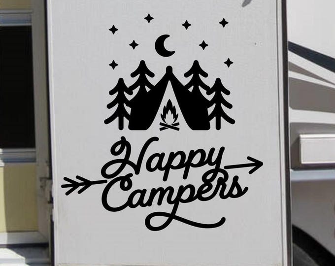 Happy Campers rv decal // rv gifts for motor home