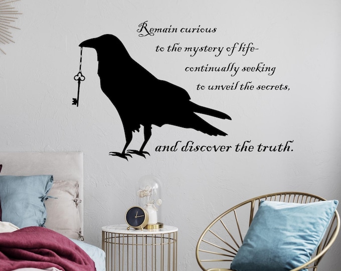Black Raven wall decor, wall decal // gift for raven lover