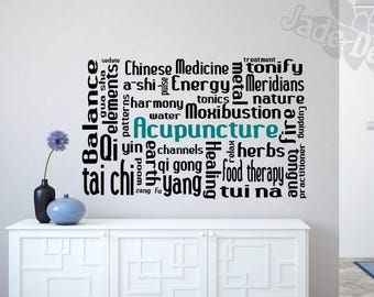 Acupuncture Word Art Decal: Chinese Medicine Decor