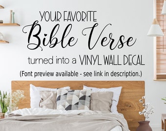 Custom Scripture wall decal, custom wall sticker, bible wall art, love wall decor, bible verse decal, create your own bible verse wall decal