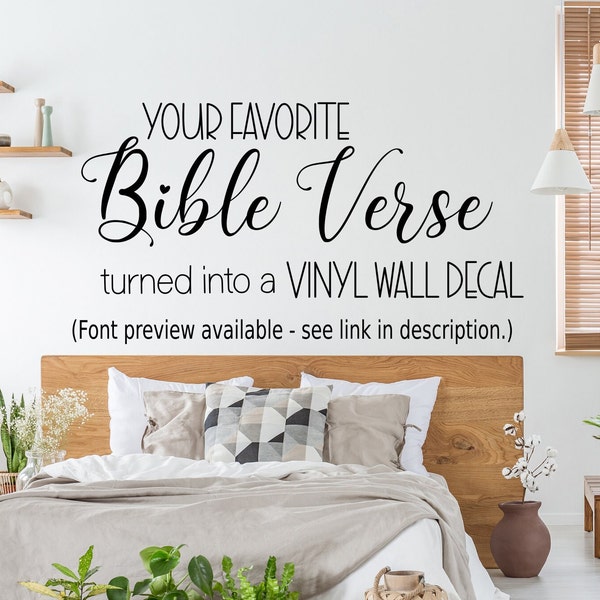 Custom Scripture wall decal, custom wall sticker, bible wall art, love wall decor, bible verse decal, create your own bible verse wall decal