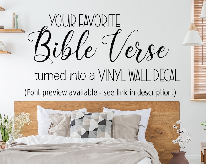 Custom Scripture wall decal, custom wall sticker, bible wall art, love wall decor, bible verse decal, create your own bible verse wall decal