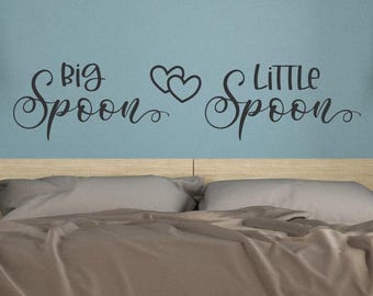 Big Spoon Little Spoon Wall Decal: Romantic Bedroom Art