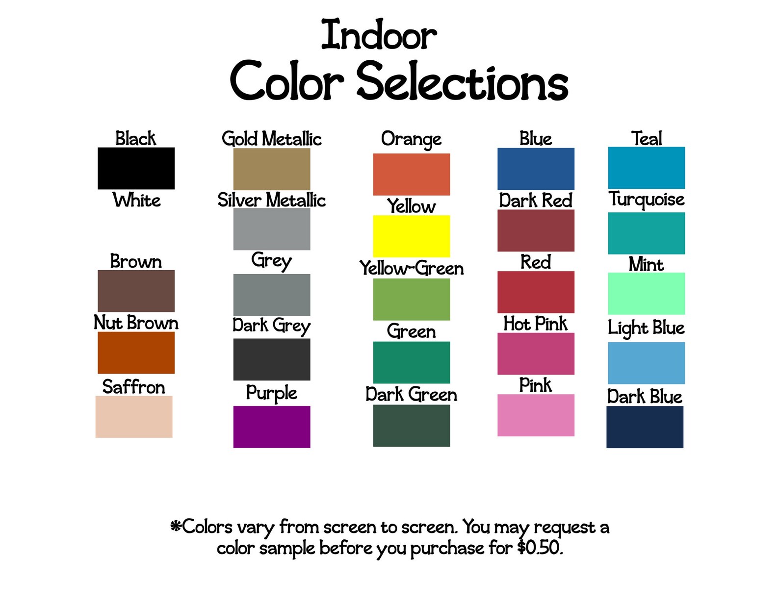 Wall Decal Color Samples for Jade Decals Only 50 Cents Each Etsy