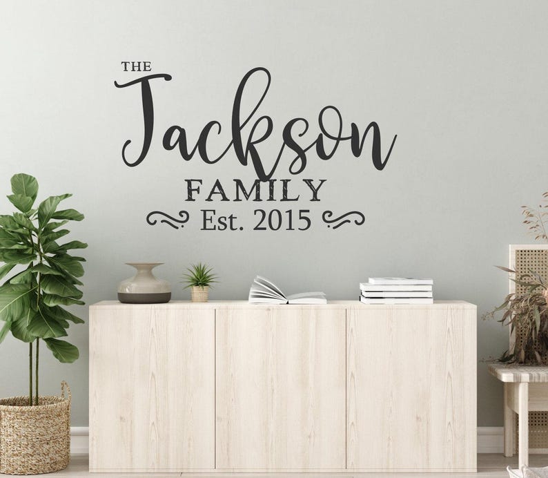 Custom Last Name Wall Decal: Personalized Family Name Sign - Etsy